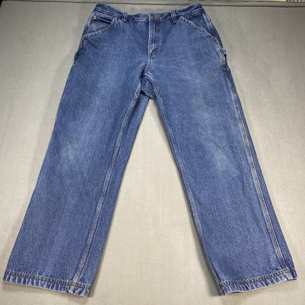 Duluth Trading Co. Jeans Mens 34/30 Blue Heavy Duty Relaxed Fit Denim Carpenter
